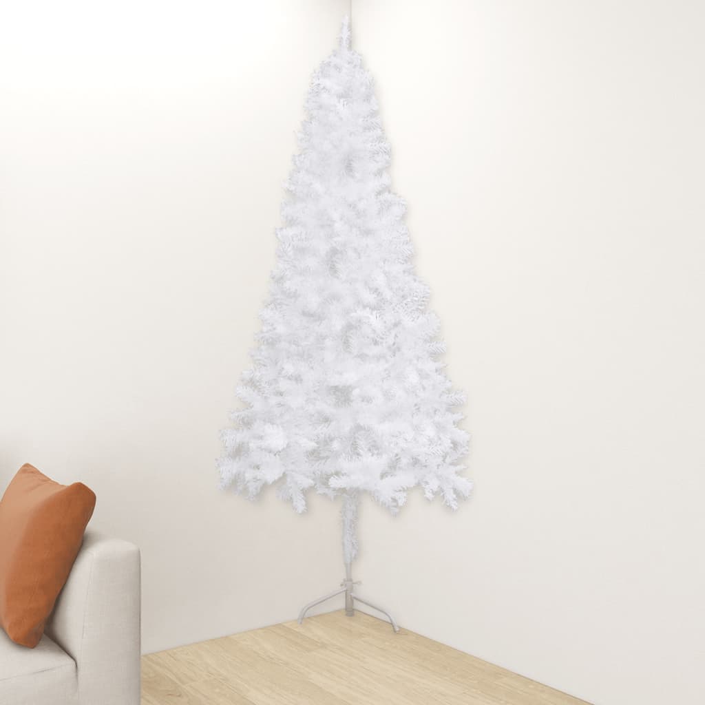 NNEVL Corner Artificial Christmas Tree White 240 cm PVC