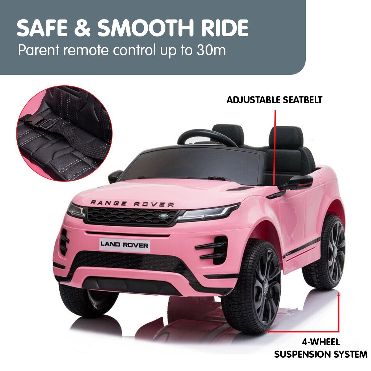 NNEDPE Land Rover Licensed Kids Electric Ride On Car Remote Control - Pink